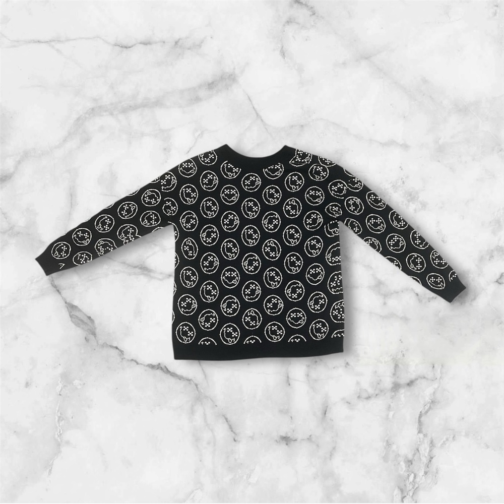 Vans Reversible Knit Crewneck Sweatshirt Smiley Graphic Medium unisex